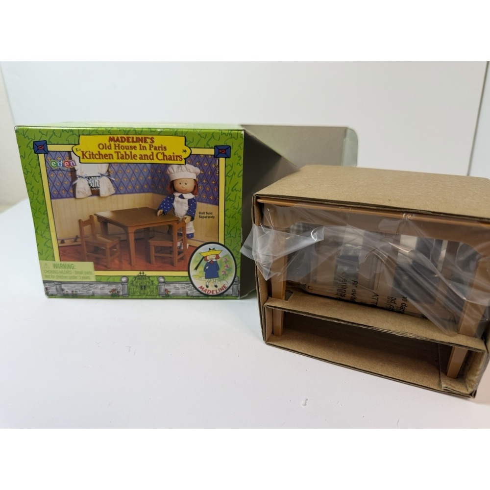 Madeline Dollhouse Kitchen Table 2 Chairs Set Old House in Paris Eden Box #33813